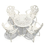 5-Piece Outdoor Metal Dining Set, Round Patio Table with 4 Armchairs for Garden and Terrace