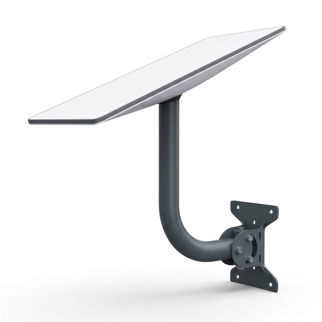 Satellite Dish Wall and Roof Mount for Gen 3 Standard Dish, 360° Adjustable Curved Pole Bracket Kit