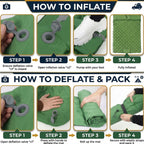 Dark Blue Double Camping Sleeping Pad with Built-in Foot Pump, Extra Wide Inflatable Mat for Tents