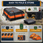 Waterproof Car Roof Bag 112 x 88 x 44cm, Oxford Cloth Rooftop Cargo Carrier for SUVs, Utes and Vans, Black