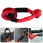Soft Shackle and Snatch Recovery Ring Set, 38,000 lbs UHMWPE Rope Shackle for 4WD Recovery, Red