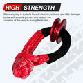 Soft Shackle and Snatch Recovery Ring Set, 38,000 lbs UHMWPE Rope Shackle for 4WD Recovery, Red