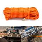 Synthetic Winch Rope 6mm x 30m, 8000 lbs UHMWPE Winch Line with Forged Hook, Orange