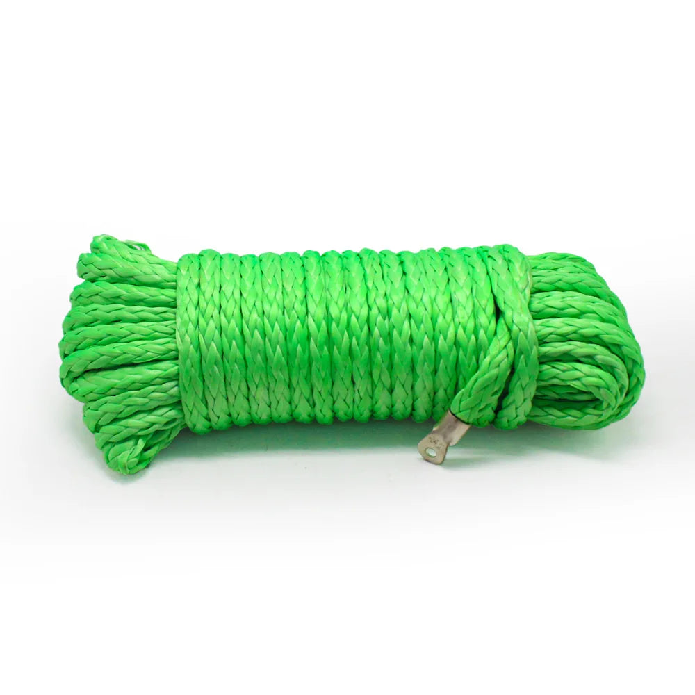 Synthetic Winch Rope 6mm x 30m, 8000 lbs UHMWPE Winch Line with Forged Hook, Orange