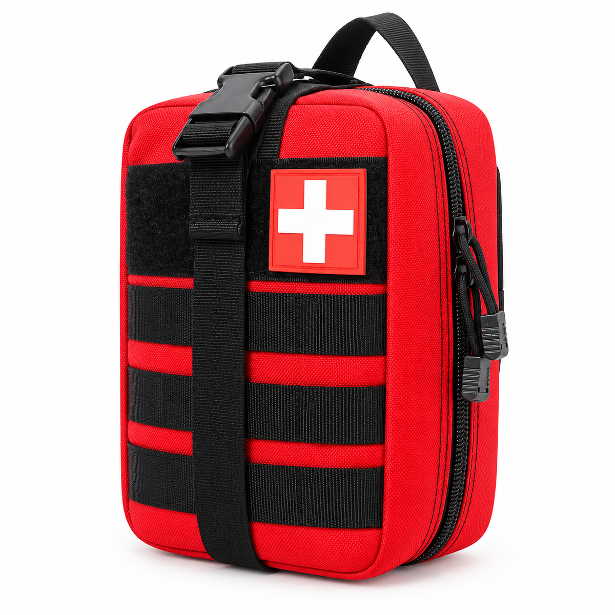 379-Piece First Aid Kit in MOLLE Pouch, Compact Emergency Kit for Car, Camping, Hiking and Home, Red