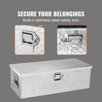 Aluminium Truck Bed Tool Box 39 x 13 x 10 Inch with Lock and 2 Keys, Diamond Plate Ute Storage Box, Black