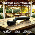 Cordless Electric Grill Brush with 2 Replaceable Heads, Rechargeable BBQ Grate Cleaner for Gas and Charcoal