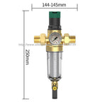 RV Water Pressure Regulator with 40 Micron Filter, Adjustable Brass Valve, 1/2 and 1 Inch