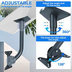 Satellite Dish Wall and Roof Mount for Gen 3 Standard Dish, 360° Adjustable Curved Pole Bracket Kit