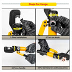 Hydraulic Crimping Tool 8 Ton with 8 Die Pairs for 4-70mm² Copper Cable Lugs and Terminals