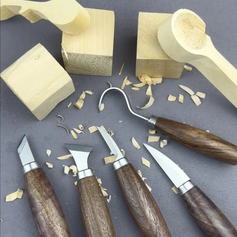 19 Piece Wood Carving Tool Set with Hook Knife for Spoon Carving, Whittling and Woodworking