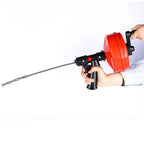 5m Drain Snake Auger, Hand Crank or Drill Powered, Flexible Steel Cable for Sinks, Showers and Toilets