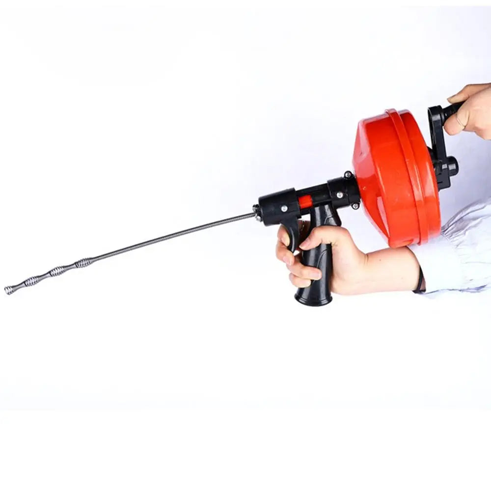 5m Drain Snake Auger, Hand Crank or Drill Powered, Flexible Steel Cable for Sinks, Showers and Toilets