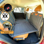 Dog Back Seat Extender with Hard Bottom and Mesh Window, Pet Hammock for Cars, Trucks and SUVs, Black