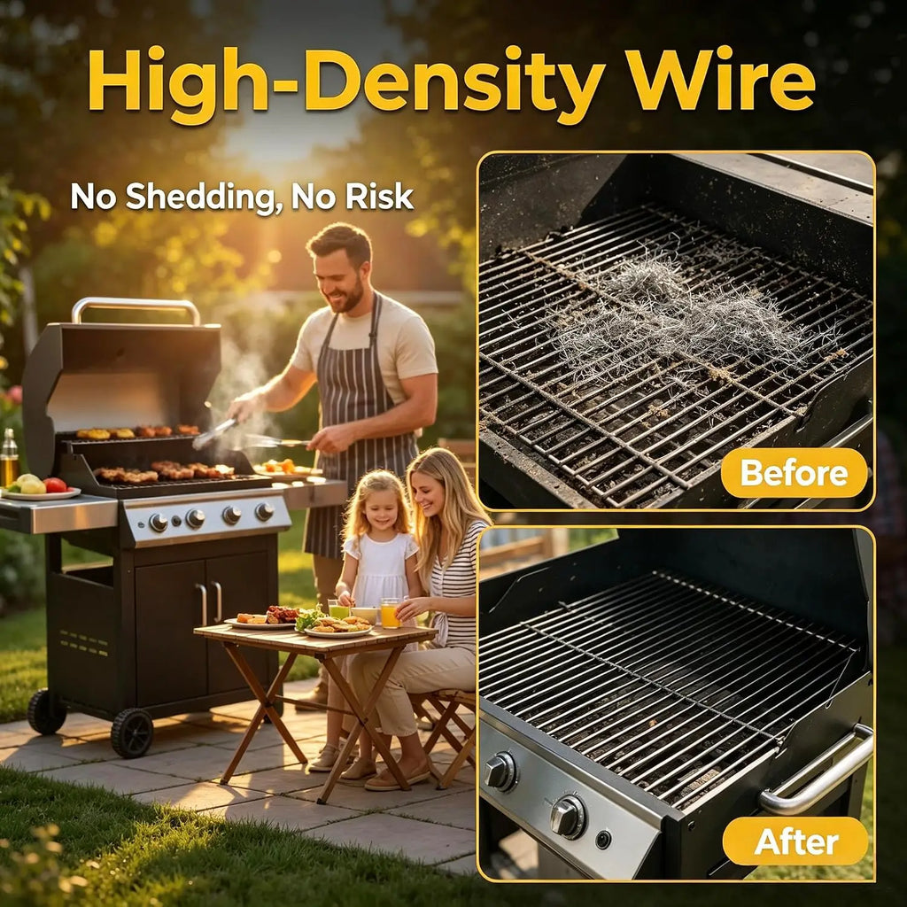 Cordless Electric Grill Brush with 2 Replaceable Heads, Rechargeable BBQ Grate Cleaner for Gas and Charcoal