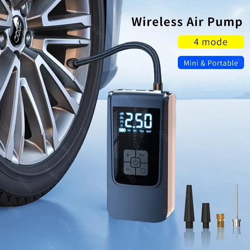 Cordless Tyre Inflator, 110 PSI (USB-C + 12V Kit)