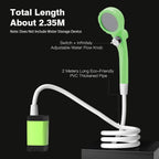 Rechargeable Portable Camping Shower Pump 6000mAh with Digital Display, Shower Head and 2m Hose, Grey