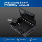 Portable Biometric Gun Safe with Fingerprint and Keypad Lock, Steel Handgun Storage Box