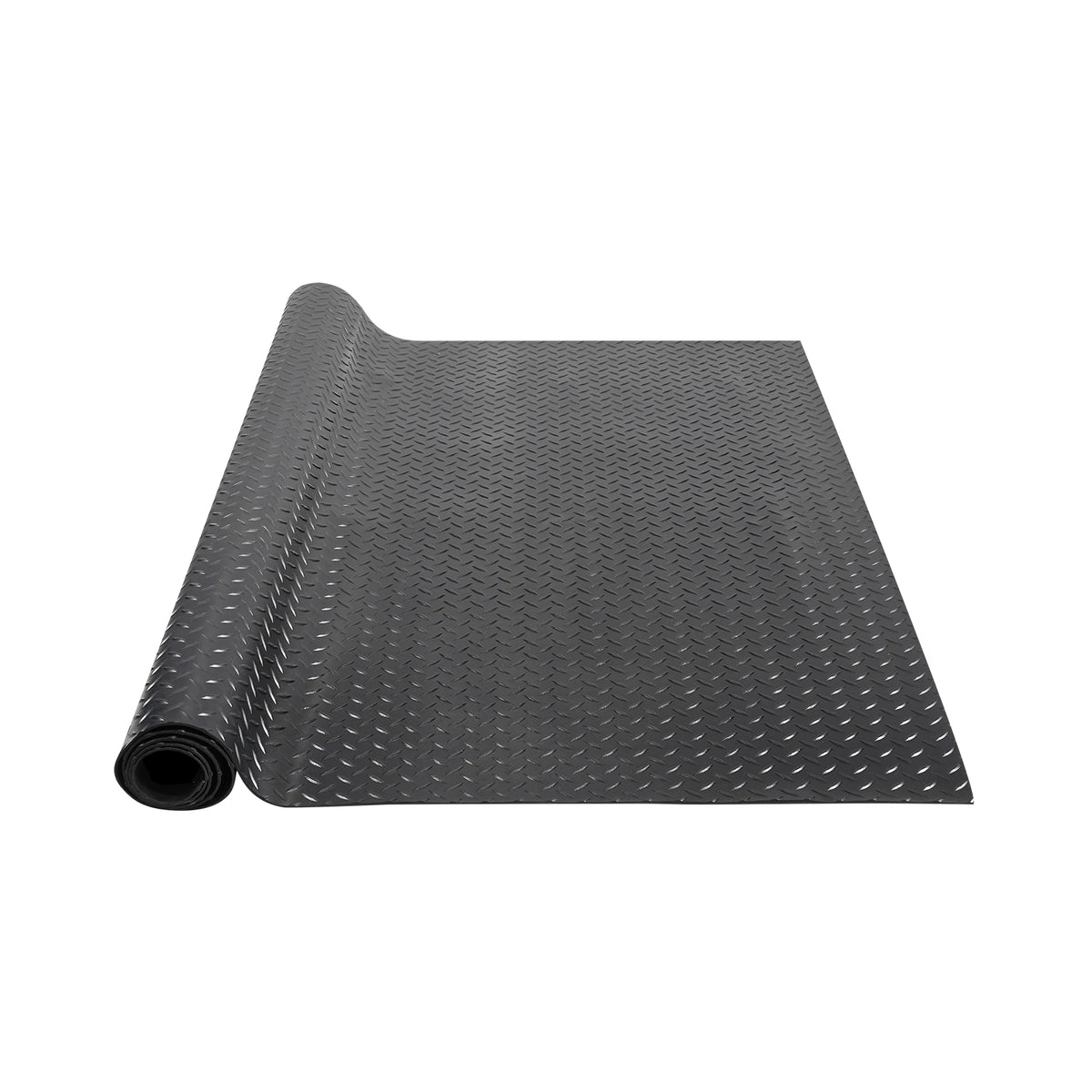 Diamond Plate Rubber Garage Floor Mat Roll 4 x 15 ft, 3mm SBR Rubber Flooring for Garage, Workshop and Gym