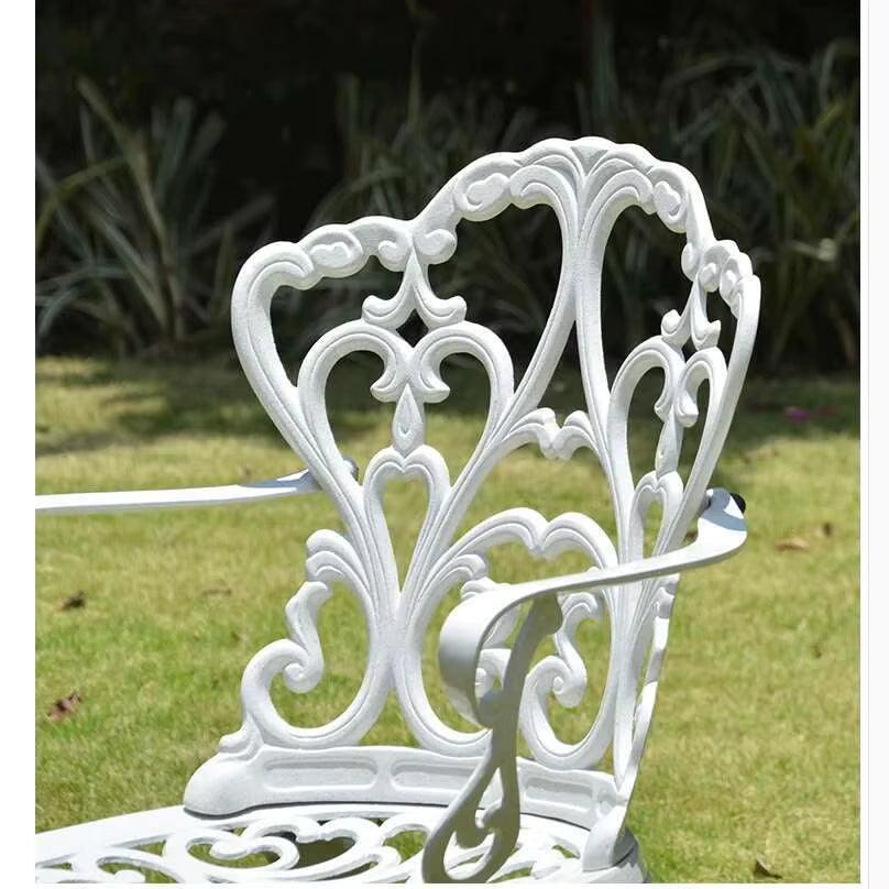 5-Piece Outdoor Metal Dining Set, Round Patio Table with 4 Armchairs for Garden and Terrace