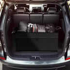 Foldable Car Boot Storage Box, Collapsible Polyester Organiser for Groceries and Sports Gear, Beige