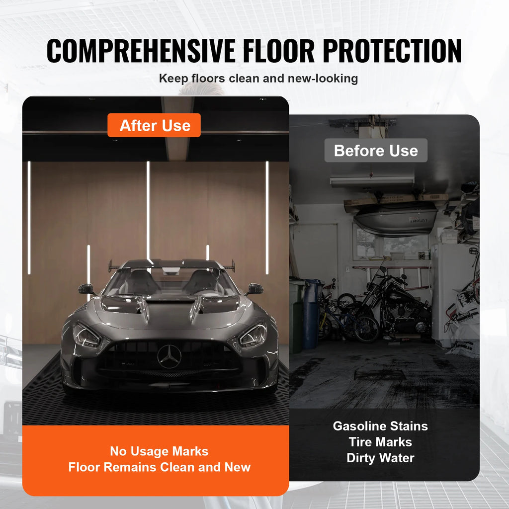 Diamond Plate Rubber Garage Floor Mat Roll 4 x 15 ft, 3mm SBR Rubber Flooring for Garage, Workshop and Gym