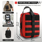 379-Piece First Aid Kit in MOLLE Pouch, Compact Emergency Kit for Car, Camping, Hiking and Home, Red