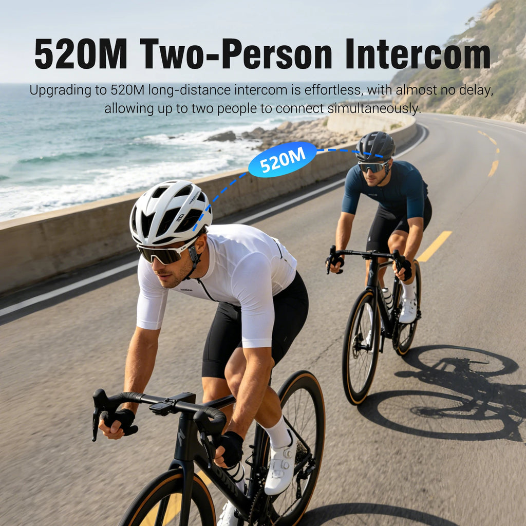 Motorcycle Helmet Bluetooth Intercom 2 Pack, Rider-to-Rider Talk up to 1000m with Music Sharing