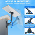 Satellite Dish Wall and Roof Mount for Gen 3 Standard Dish, 360° Adjustable Curved Pole Bracket Kit