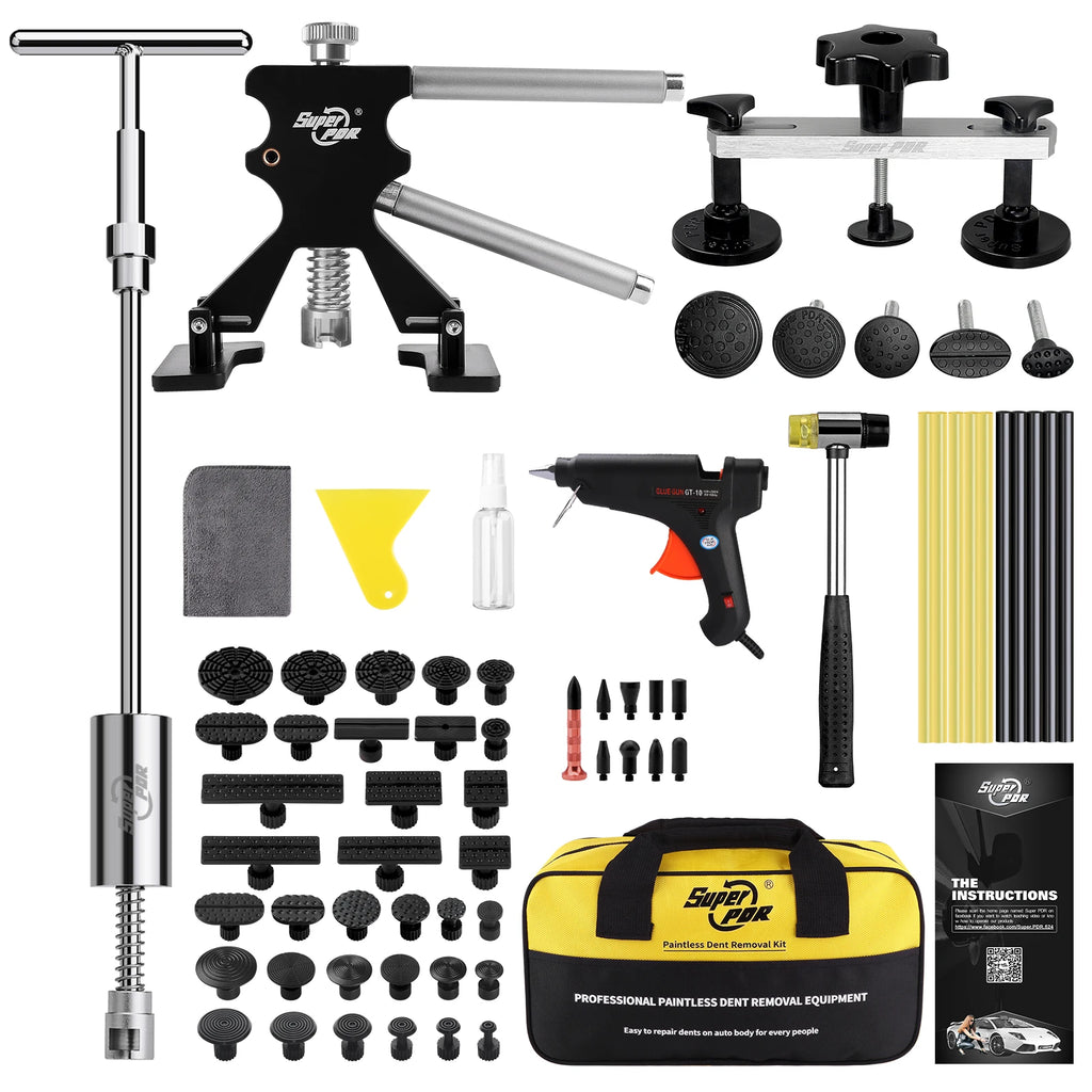 Paintless Dent Repair Kit Lite with Glue Gun, Slide Hammer, Dent Lifter and Pulling Bridge