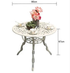 Round Metal Patio Table, Modern Outdoor Dining Table for Garden, Courtyard and Terrace
