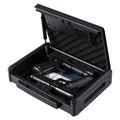 Portable Biometric Gun Safe with Fingerprint and Keypad Lock, Steel Handgun Storage Box