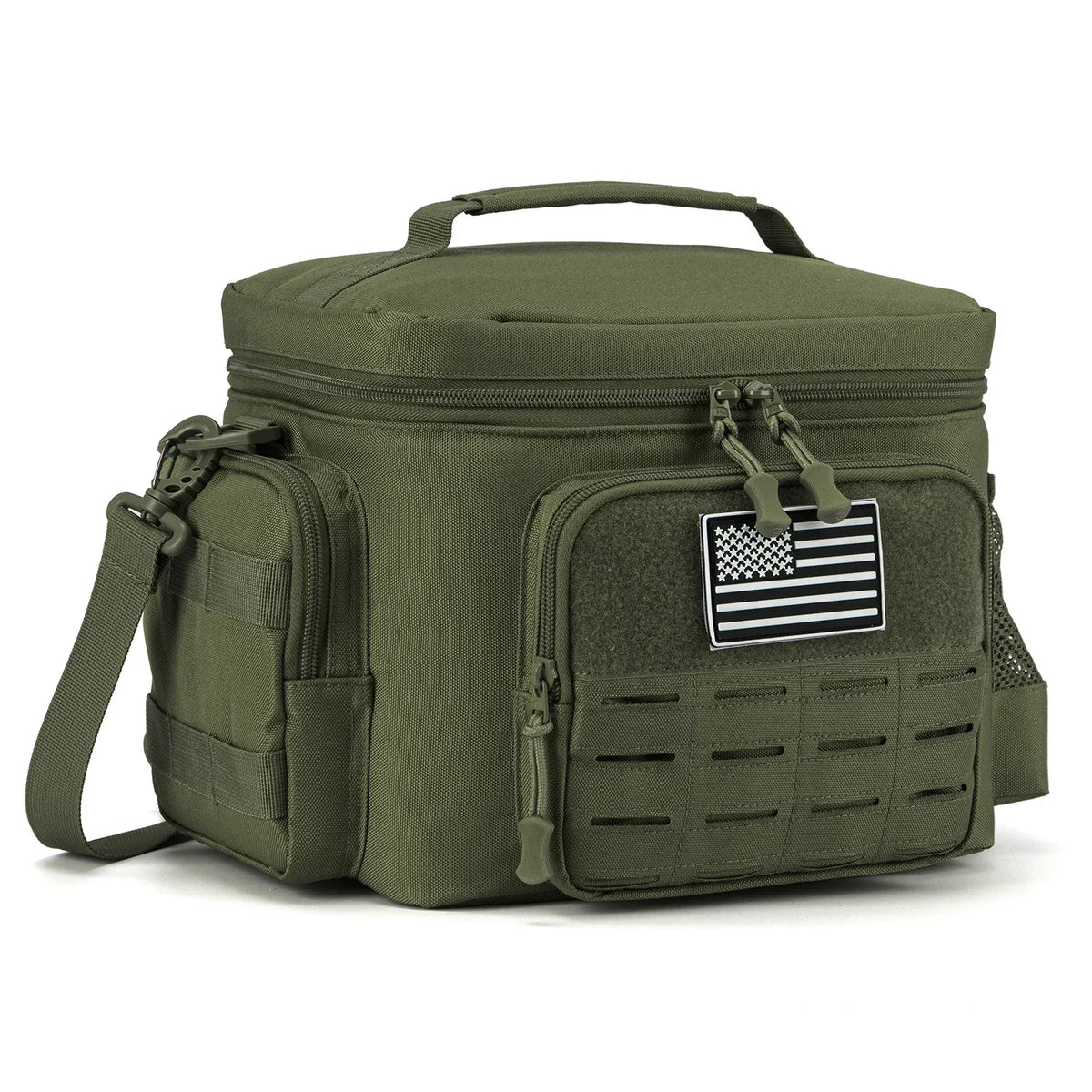 Tactical Insulated Cooler Lunch Bag, Leak-Resistant and Heavy Duty for Work, Camping and Picnics, Green