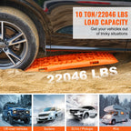 Recovery Traction Boards Pair, 10 Tonne Rated PP Tyre Traction Mats for 4WD, SUV and RV, Black Short