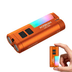 Rechargeable EDC LED Flashlight 900 Lumen with RGB Side Light, Magnetic Tail and Clip, Black