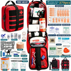 Black 379-Piece First Aid Kit in MOLLE Pouch, Compact Emergency Kit for Car, Camping, Hiking and Home