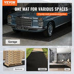 Diamond Plate Rubber Garage Floor Mat Roll 4 x 15 ft, 3mm SBR Rubber Flooring for Garage, Workshop and Gym
