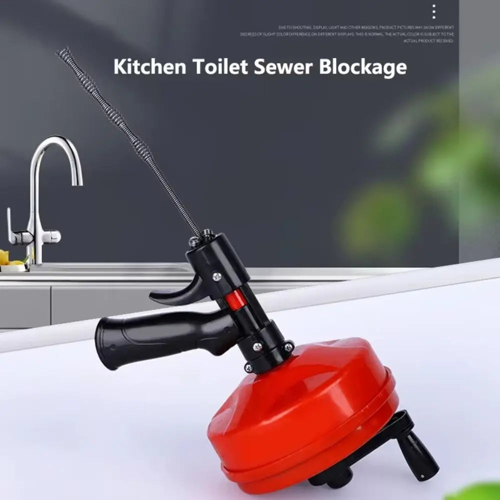 5m Drain Snake Auger, Hand Crank or Drill Powered, Flexible Steel Cable for Sinks, Showers and Toilets