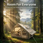 Inflatable Screen Tent 12m² with Electric Pump, Mesh Walls and Double Zip Door for 6-8 People, Dark Khaki