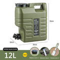 12L Portable Camping Water Container with Tap and Extension Hose, BPA-Free Water Carrier for Outdoor Use
