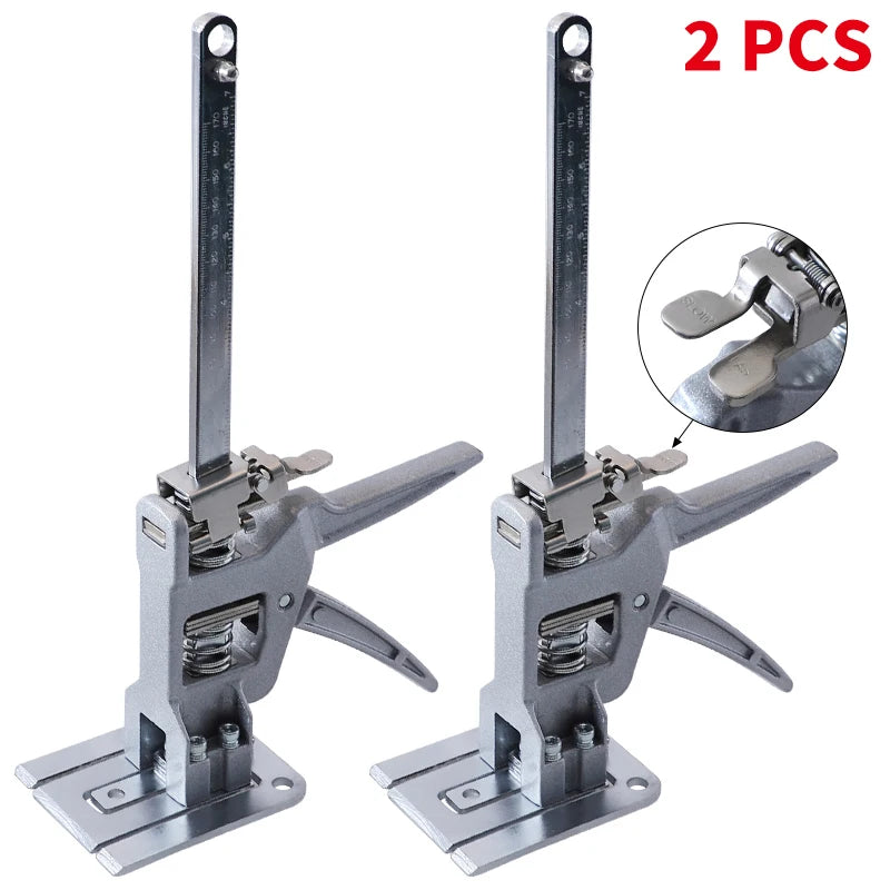 Lifting Arm Jack 2 Pack with Height Adjustment and Slow Descent for Drywall, Doors and Cabinets