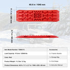 Recovery Traction Boards Pair, 10 Tonne Rated PP Tyre Traction Mats for 4WD, SUV and RV, Black Short