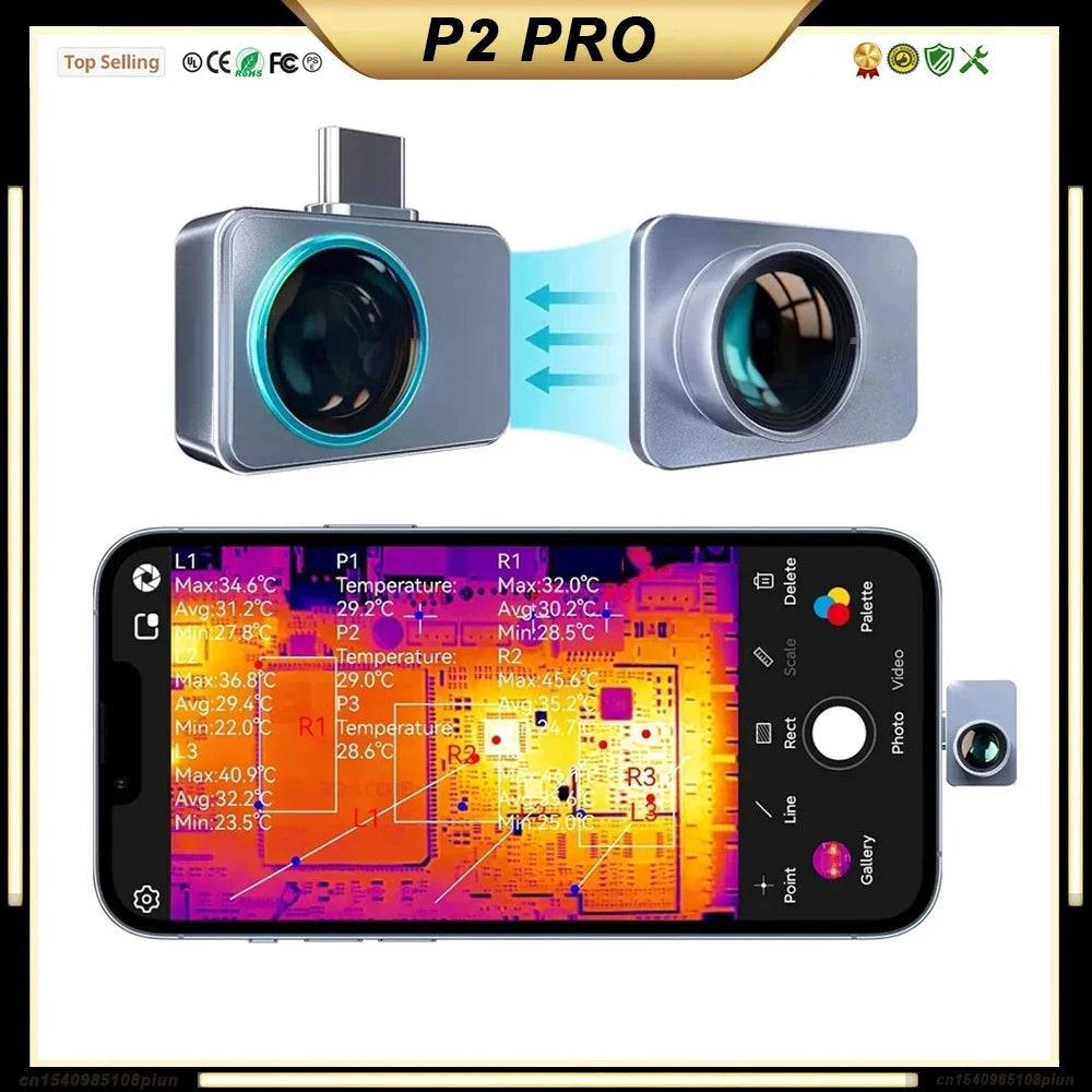 Thermal Imaging Camera for Lightning Port Phones, 256 x 192 Resolution with -20 to 550°C Measuring Range