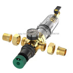 RV Water Pressure Regulator with 40 Micron Filter, Adjustable Brass Valve, 1/2 and 1 Inch