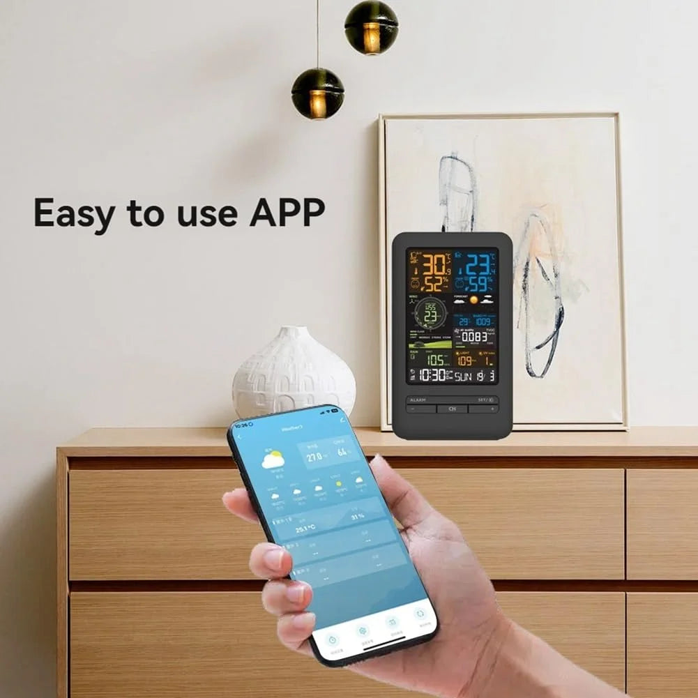 WiFi Weather Station with Outdoor Sensor, Wind Speed, Rainfall, UV and Air Quality, App Connected