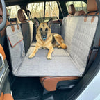 Dog Back Seat Extender with Hard Bottom and Mesh Window, Pet Hammock for Cars, Trucks and SUVs, Black