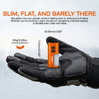 Rechargeable EDC LED Flashlight 900 Lumen with RGB Side Light, Magnetic Tail and Clip, Orange