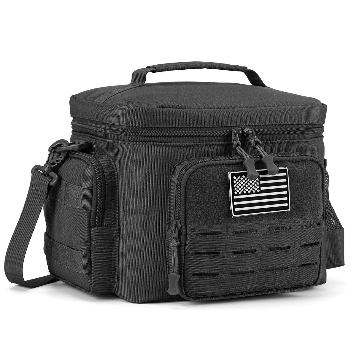 Tactical Insulated Cooler Lunch Bag, Leak-Resistant and Heavy Duty for Work, Camping and Picnics, Black