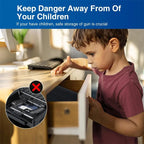 Portable Biometric Gun Safe with Fingerprint and Keypad Lock, Steel Handgun Storage Box