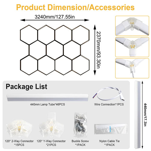 Hex LED Garage Light Kit (11-Piece)